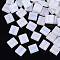 2-Hole Transparent Glass Seed Beads, Frosted AB Colours, Rectangle, White, 5x5~5.5x2~2.5mm, Hole: 0.7mm