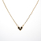 Golden Brass Heart Pendant Necklace for Women, Black, 15.35 inch(39cm)
