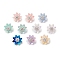 Resin Charms, Flower, with Alloy Pistil, Platinum, 9x7mm, Hole: 1.6mm