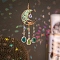 Natural Green Aventurine and Natual Agate Pendant Decorations, Glass Sun Catchers, Ball Prism for Chandelier Ceiling, Tree of Life, Packaging: 90x90x90mm
