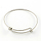 Tarnish Resistant Adjustable 201 Stainless Steel Expandable Bangle Making, Stainless Steel Color, 65mm
