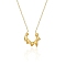 Stainless Steel Sun Pendant Necklace with Cable Chains, Real 18K Gold Plated, 17-3/4 inch(45cm)