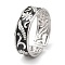 304 Stainless Steel Enamel Open Cuff Rings for Women, Stainless Steel Color, 6.5mm