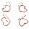 Mini Iron Place Card Holders, Cute Table Card Holders, for Wedding, Parties, Heart, Rose Gold, 25~29x29~31x24~26mm