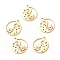 201 Stainless Steel Pendants, Yin Yang with Moon & Star & Sun, Golden, 17x14.5x1mm, Hole: 1.5mm