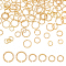 120Pcs 3 Styles Brass Open Jump Rings for Chainmaille Weaves, Nickel Free, Textured, Round Ring, Real 18K Gold Plated, 5~8x1mm, 18 Gauge, Inner Diameter: 3~6mm, 40pcs/style