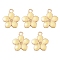 Alloy Pendants, with Enamel, Flower Charm, Golden, Lemon Chiffon, 17x14.5x2mm, Hole: 1.7mm