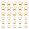 400Pcs 2 Style CCB Plastic Beads, Star, Golden, 6~9x6~9x3.5~4.3mm, Hole: 1.2mm, 200pcs/style