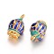 Brass Enamel Charms, Golden, 15.5x10mm, Hole: 1.5mm and 5.5mm