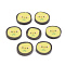 Handmade Polymer Clay Cabochons, Flat Round with Expression, Champagne Yellow, 9x10x2mm, about 5000pcs/1000g