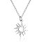 Non-Tarnish 201 Stainless Steel Pendant Necklaces, with Cable Chains, Sun, Stainless Steel Color, 15.7 inch(40cm), 1.5mm, Sun: 18.5x16x1mm