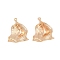 Brass Pendants, Cadmium Free & Nickel Free & Lead Free, Leaf, Real 18K Gold Plated, 30.5x25x7.5mm, Hole: 1.8mm