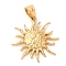 Ion Plating(IP) 304 Stainless Steel Pendants, Sun Charm, Golden, 25.5x25x3.5mm, Hole: 7.5X5.5mm