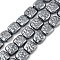 Electroplated Porcelain Beads Strands, Square, Gray, 13.5~15x13.5~15x6.5~7mm, Hole: 1.4mm, about 29pcs/strand, 15.59''~15.71''(39.6~39.9cm)