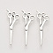 Tibetan Style Alloy Pendants, Cadmium Free & Lead Free, Scissor Shape, Antique Silver, 30.5x10.5x1.5mm, Hole: 1.6mm, about 730pcs/500g