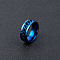 304 Stainless Steel Rotatable Chain Finger Rings for Men, Fidget Spinner Ring for Calming Worry Meditation, Bottle Opener Finger Rings, Stainless Steel Color, Blue, US Size 10(19.8mm)