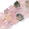 Natural Amethyst & Citrine & Prehnite & Quartz Crystal & Rose Quartz Beads Strands, Cube, with Seed Beads, 6~7x6~7x6~7mm, Hole: 1mm, about 41pcs/strand, 15.35''(39cm)