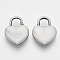 Non-Tarnish 304 Stainless Steel Pendants, Heart Lock, Stainless Steel Color, 20x15x3mm, Hole: 5x5mm