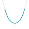 Minimalist Dyed Natural Stone Round Beaded Nnecklaces, Stainless Steel Jewelry for Women Daily Wear, Deep Sky Blue, Silver, 16.54 inch(42cm)