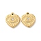 304 Stainless Steel Pendants, with Rhinestone, Golden, Eye Charm, Heart, 13.5x12x3mm, Hole: 1.5mm