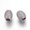 Tarnish Resistant 304 Stainless Steel Beads, Textured Beads, Oval, Stainless Steel Color, 6x5mm, Hole: 2.2mm