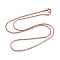 304 Stainless Steel Snake Chain Necklaces, with 304 Stainless Steel Clasps, Rose Gold, 17.8 inch(45.3cm), 1.5mm
