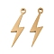 304 Stainless Steel Pendants, Lightning Charms, Ion Plating(IP), Real 18K Gold Plated, 20x5x1mm, Hole: 1.4mm