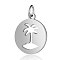 Non-Tarnish 201 Stainless Steel Pendants, Flat Round with Coconut Tree, Stainless Steel Color, 16x13.5x1mm, Hole: 3mm