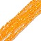 Electroplate Glass Beads Strands, AB Color Plated, Faceted, Rondelle, Orange, 2.9~3.3x2mm, Hole: 0.8mm, about 144~150pcs/strand, 35~37cm