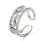 Brass Micro Pave Cubic Zirconia Ring, Long-Lasting Plated, Heart, Clear, 7mm, US Size 7 1/4(17.5mm) 