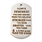 Non-Tarnish 201 Stainless Steel Pendants, Message Charms, Oval with Word Charms, Stainless Steel Color, 49x28x2mm, Hole: 3mm