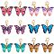 24Pcs 6 Colors  Butterfly Alloy Enamel Pendant Decorations, Lobster Clasps Charms, for Keychain, Purse, Backpack Ornament, Mixed Color, 28mm, Butterfly: 15.5x22x2mm, 4pcs/color