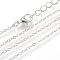 Iron Cable Chains Necklace Making, with Lobster Clasps, Soldered, Platinum, 17.7 inch(45cm)