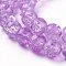 Crackle Glass Bead Strands, Round, Violet, 8mm, Hole: 1mm, about 47~48pcs/strand, 14.56 inch~15.15 inch(37~38.5cm)