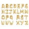 Brass Slider Charms, Rack Plating, Lead Free & Cadmium Free, Long-Lasting Plated, Real 18K Gold Plated, Letter A~Z, 13.5~15x8~13.5x4.5mm, Hole: 10.5x2mm