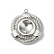 304 Stainless Steel Pendant Cabochon Settings, Flat Round, Stainless Steel Color, Tray: 8mm, 22.5x20x4mm, Hole: 1.6mm