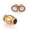 Brass Magnetic Clasps with Loops, Oval, Brushed Antique Bronze, 18x12mm, Hole: 6mm