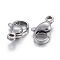 Non-Tarnish 304 Stainless Steel Lobster Claw Clasps, Parrot Trigger Clasps, Stainless Steel Color, 11x7x3.5mm, Hole: 1.4mm