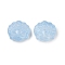 Transparent Glass Beads, Peking Opera Mask, Baking Paint, Light Steel Blue, 17x18x8mm, Hole: 1.2mm
