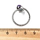 Кольца из натурального аметиста и амазонита RJEW-A068-02P-02-5