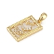 Подвески из латуни с прозрачными стразами KK-M002-01G-2
