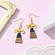 Серьги с подвесками из смолы и орехового дерева EJEW-JE05507-02-3