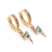 Серьги-кольца из латуни с микро-паве из фианита EJEW-G276-21G