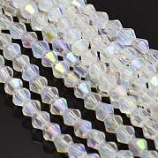 Граненый Bicone гальванических стеклянные бусины нити EGLA-P016-3mm-AB02