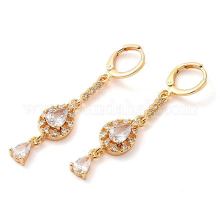 Серьги с подвесками из золотой латуни EJEW-B037-09G-1