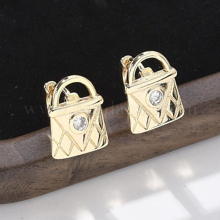 Серьги-кольца из латуни и стекла EJEW-Q014-12G-1