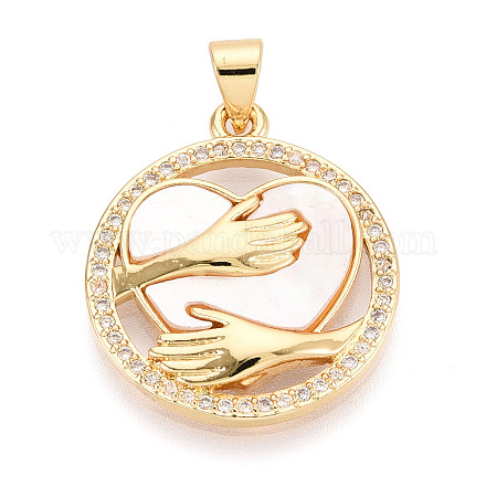 Латунные микропаве прозрачные подвески с фианитом KK-N268-63G-1
