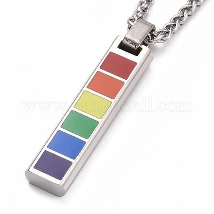 Ожерелья с подвесками из нержавеющей стали Pride Style 201 NJEW-F288-03P-1