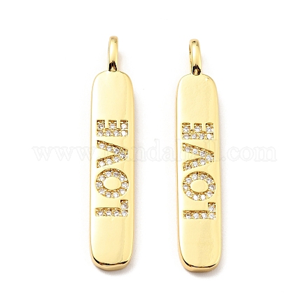 Латунные микропаве прозрачные подвески с фианитом KK-G416-08G-1