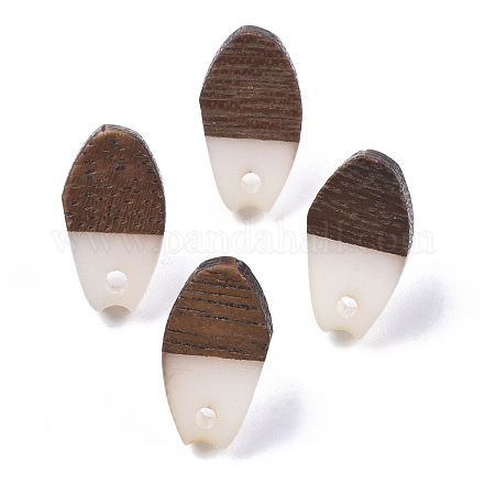 Серьги-гвоздики из непрозрачной смолы и орехового дерева MAK-N032-010A-B04-1